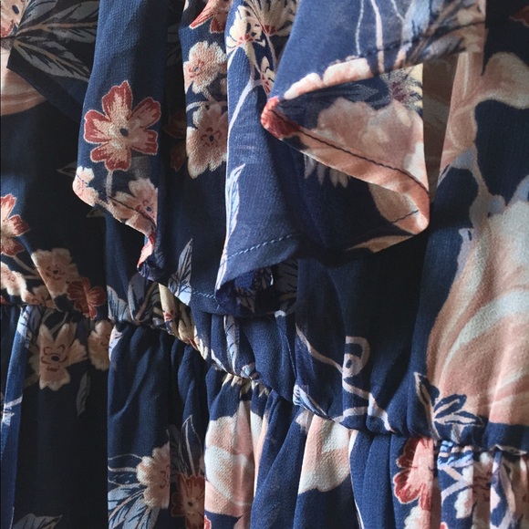 NWT Francesca’s Bright Navy Blue Floral Maxi Dress - Picture 5 of 5